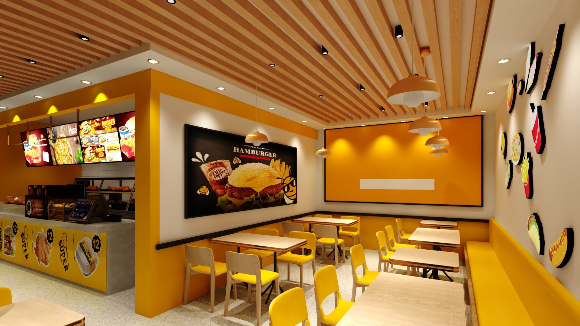 3D Burger Restaurant model - TurboSquid 2110981