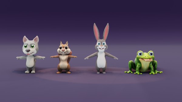 Animated Cartoon Animals 3D Models Pack 9 3D model