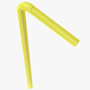 Bendy Plastic Drinking Straw 3D model