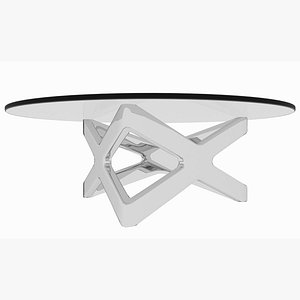 3D minimalist chrome x triangle model