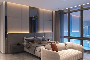 3D luxury master bedroom