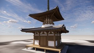 3D Choho-ji temple treasure model