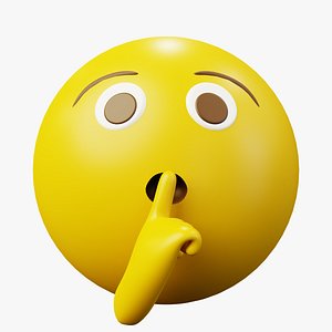 Keep Silence or Quiet Please Yellow Ball Emoticon Emoji or Smiley