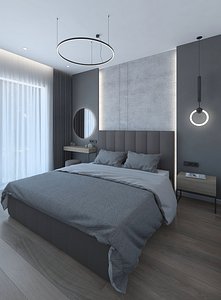 Wonderful bedroom with decorative wall 3D
