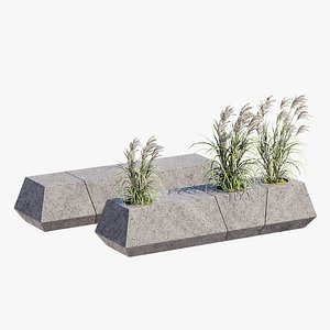 3D Planter box and bench model