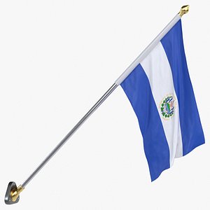 El Salvador Cloth Flag Wall Mount Animated Loop