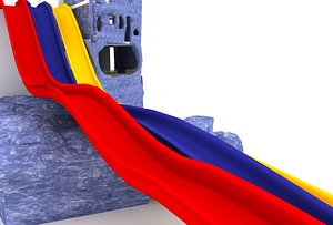 Open Semicircular Water Slides with Rock Base for Amusement Park