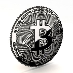 3D bitcoin silver model