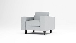 Mid-Century Lounge Chair - Padded Single Seater 3D model