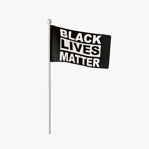 3D Black Lives Matter  - BLM Flag Animated with Texture model