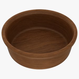 realistic wooden bowl 3D model