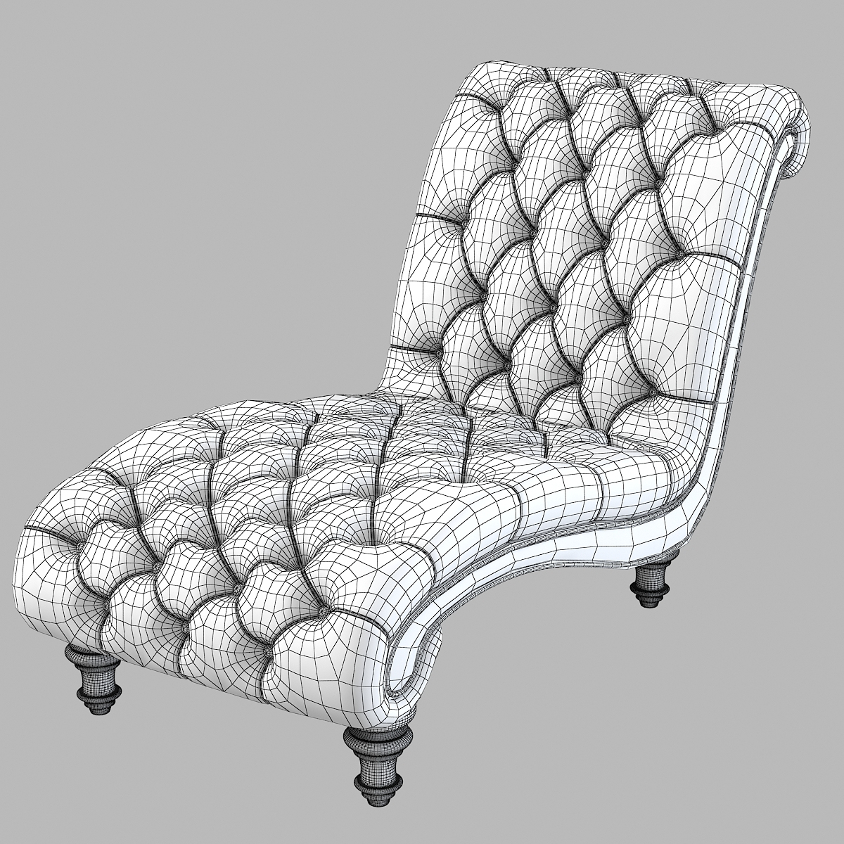 tufted chaise lounge 3ds