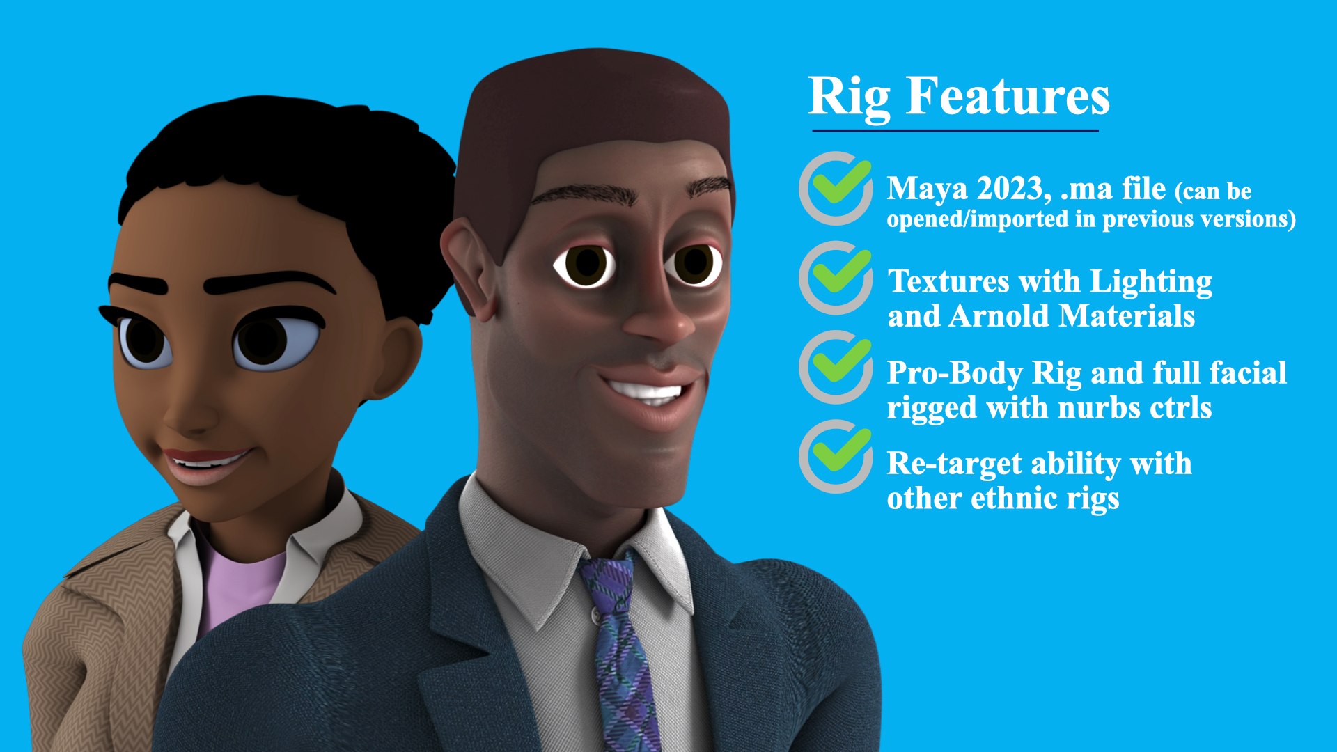 Stylized Ethnic Rigs - African American 3D Model - TurboSquid 2017202