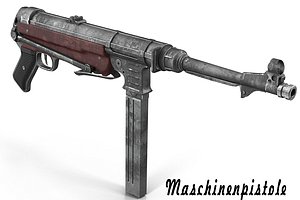 3d model german submachine gun