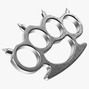 Spiked Silver Brass Knuckles