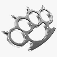 Spiked Silver Brass Knuckles