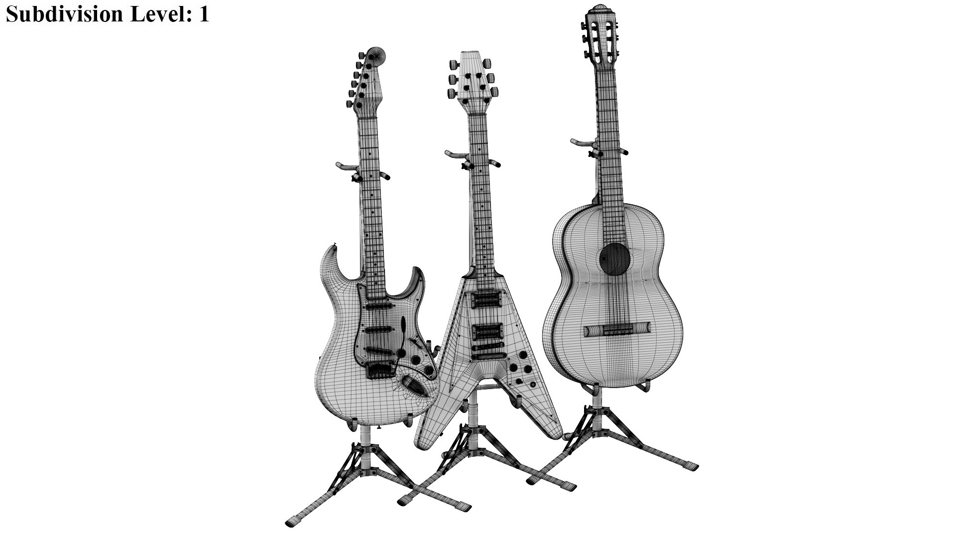 3D model Detailed Musical Instruments Collection https://p.turbosquid.com/ts-thumb/Op/aKMvzl/Bs/guitars4/jpg/1774508256/1920x1080/fit_q87/65f86f4fa17bd779fb9d3b07fd2bf4f0b35864ef/guitars4.jpg