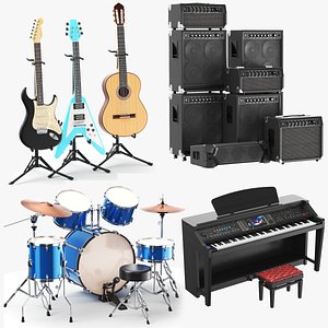 Detailed Musical Instruments Collection