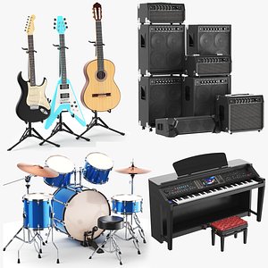 Detailed Musical Instruments Collection