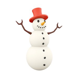 3D 3d  snowman icon model