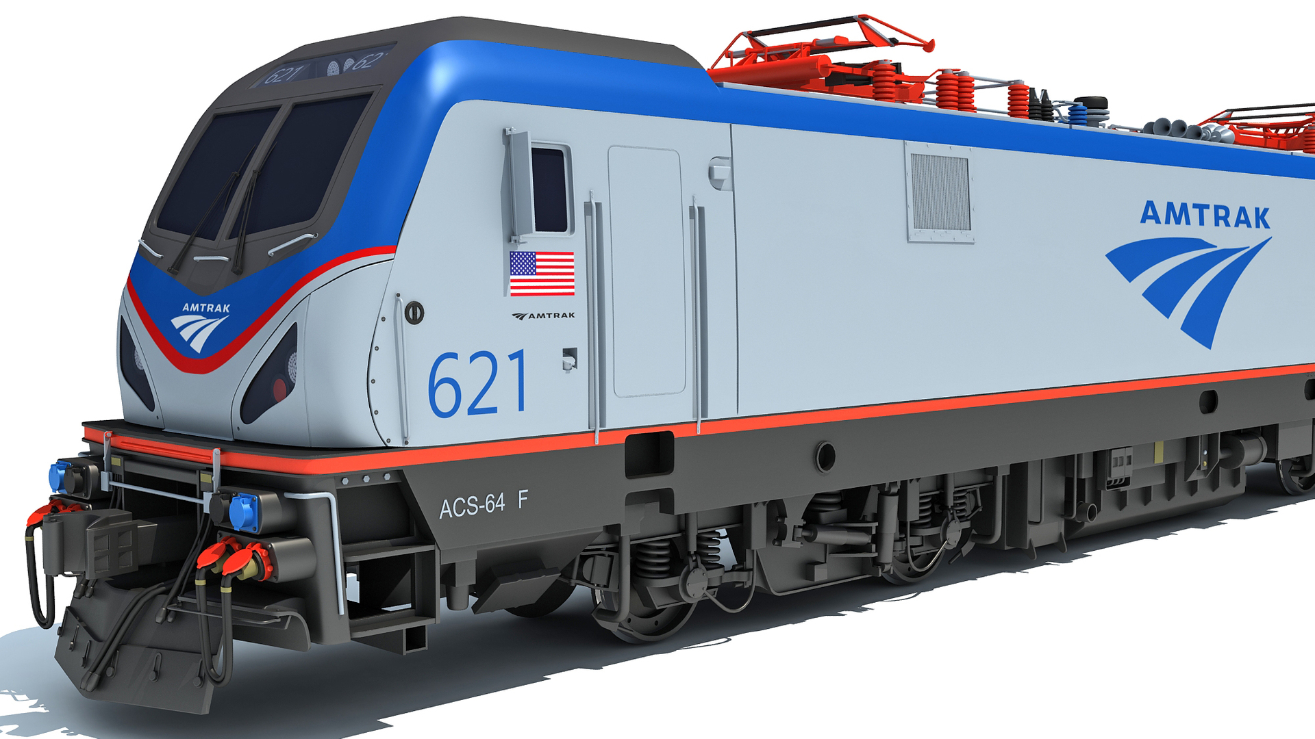 Amtrak train 3D model TurboSquid 1681341