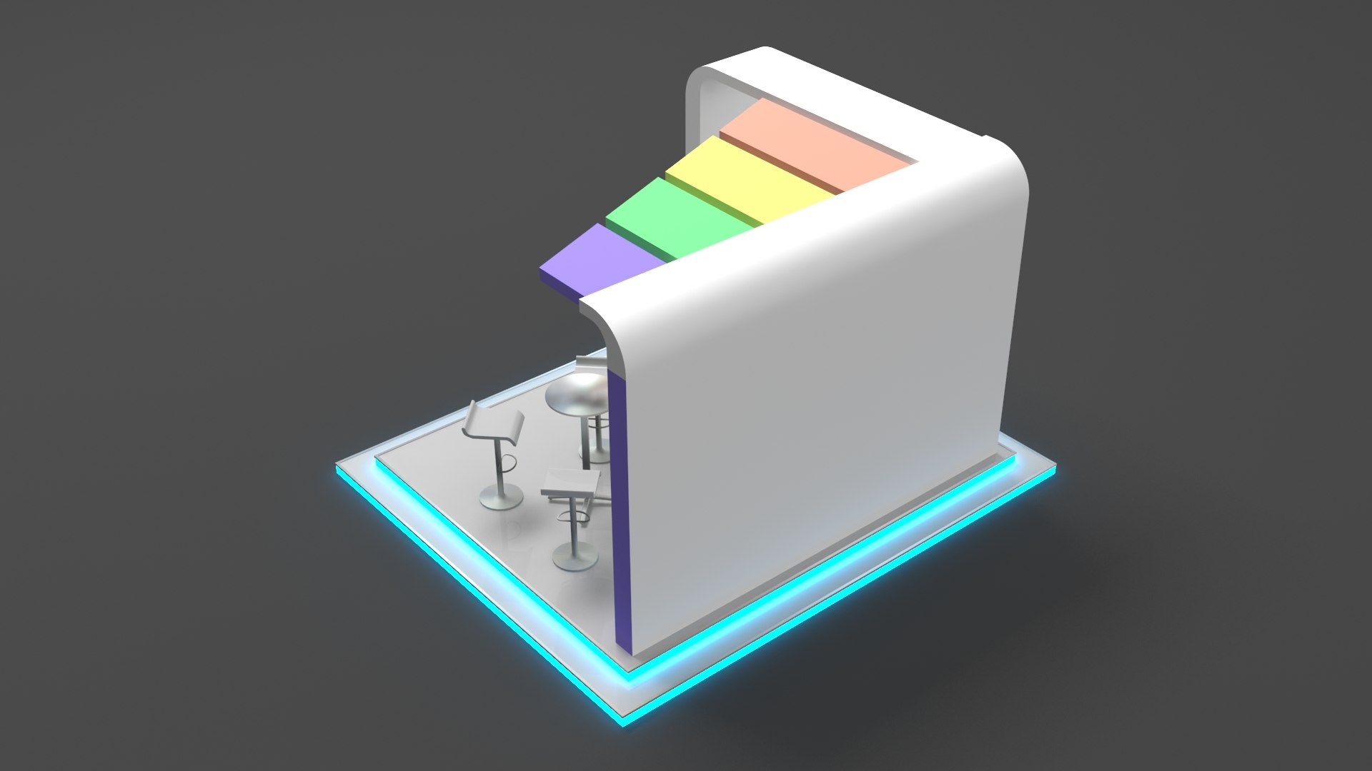 Stand Booth Colorful Backdrop 3D - TurboSquid 1937362