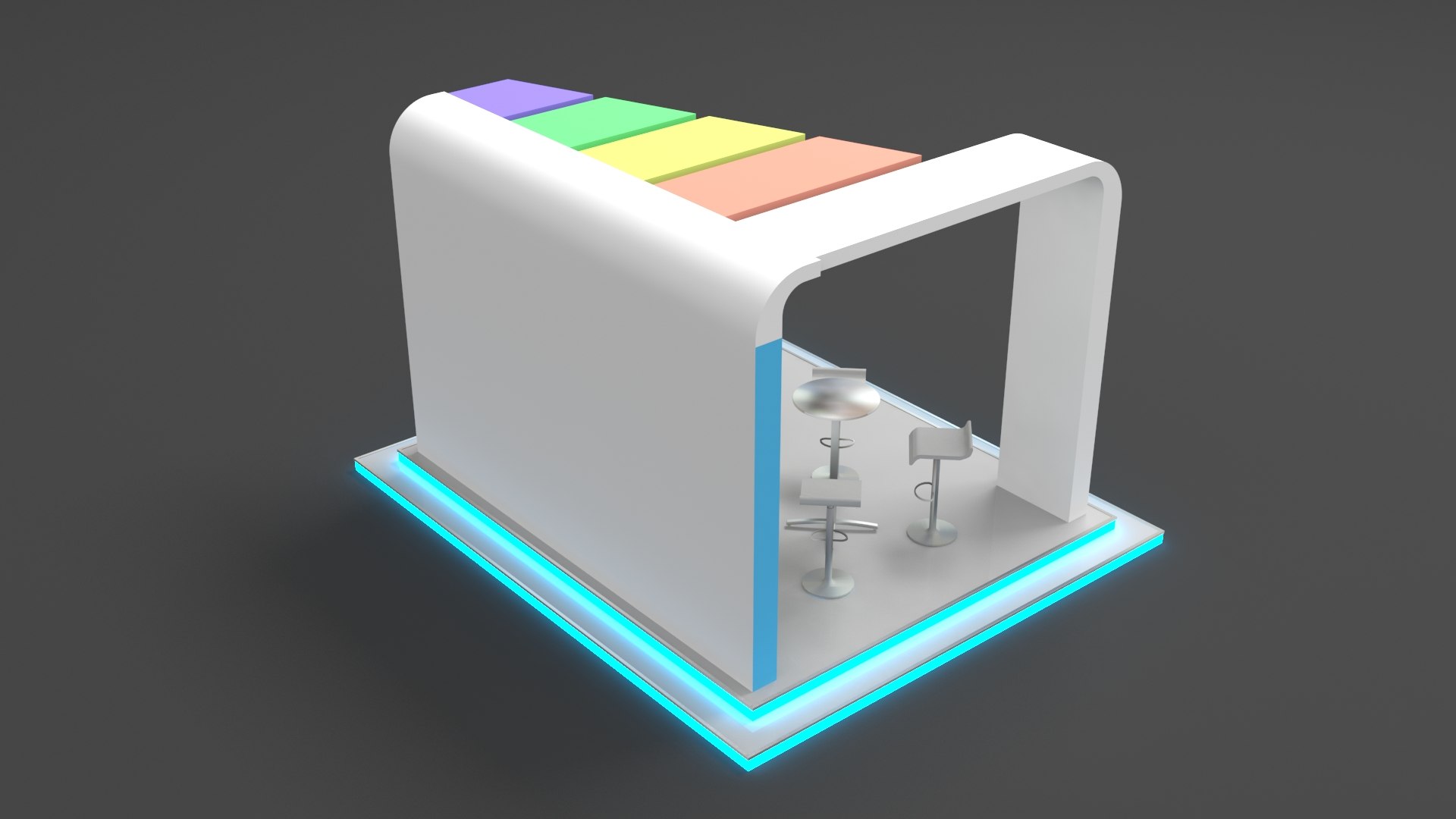 Stand Booth Colorful Backdrop 3D - TurboSquid 1937362
