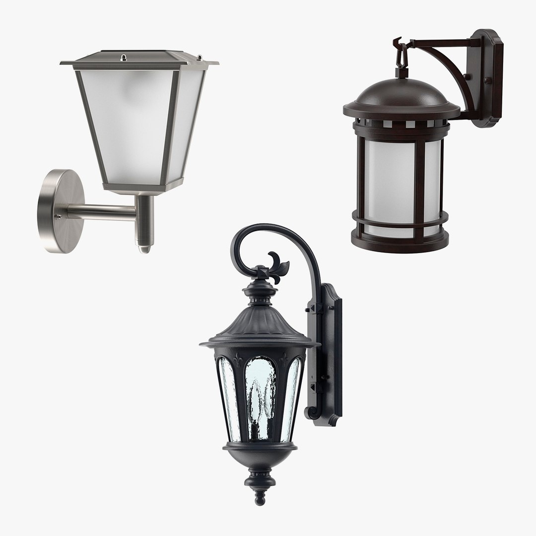 Outdoor Wall Lamps Collection 3D model preview