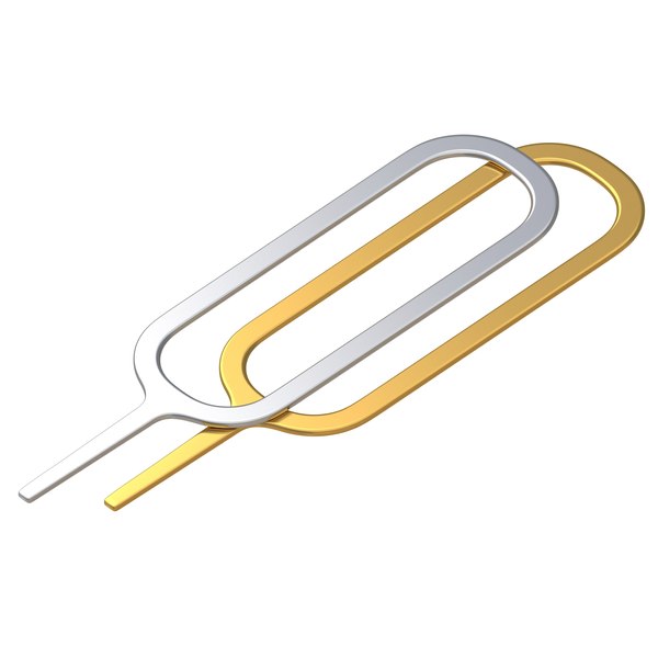 Sim Pin Key Gold and Stainless Steel 3D model