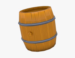 low-poly barrel 3D model