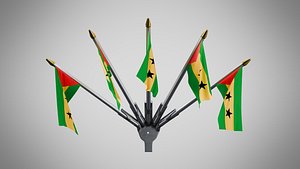Wall Mount Flags 5 Of San Marino 3D model