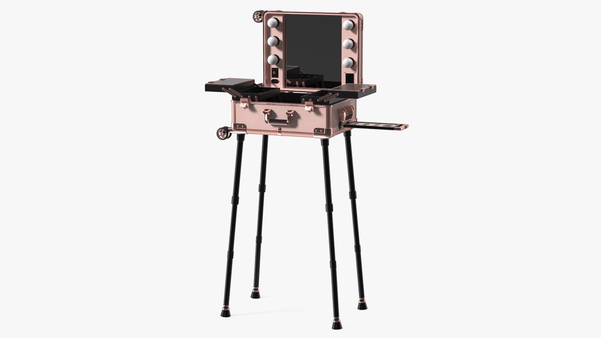 Makeup Artist Foldable Trolley Pink 3D model preview