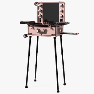 Makeup Artist Foldable Trolley Pink 3D