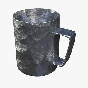 cup tinted beaten silver 3D model