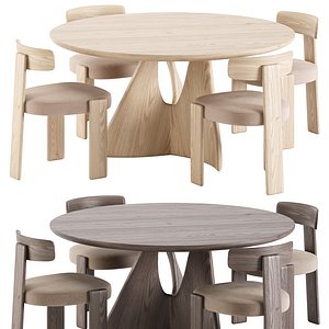 Nobu Chair and Albero Table 3D model