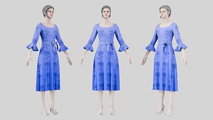 Dress 03 Very Light Blue 3D model