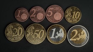 3D realistic euro - coins