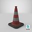 3D model Traffic Cone 50 cm Dirty