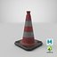 3D model Traffic Cone 50 cm Dirty