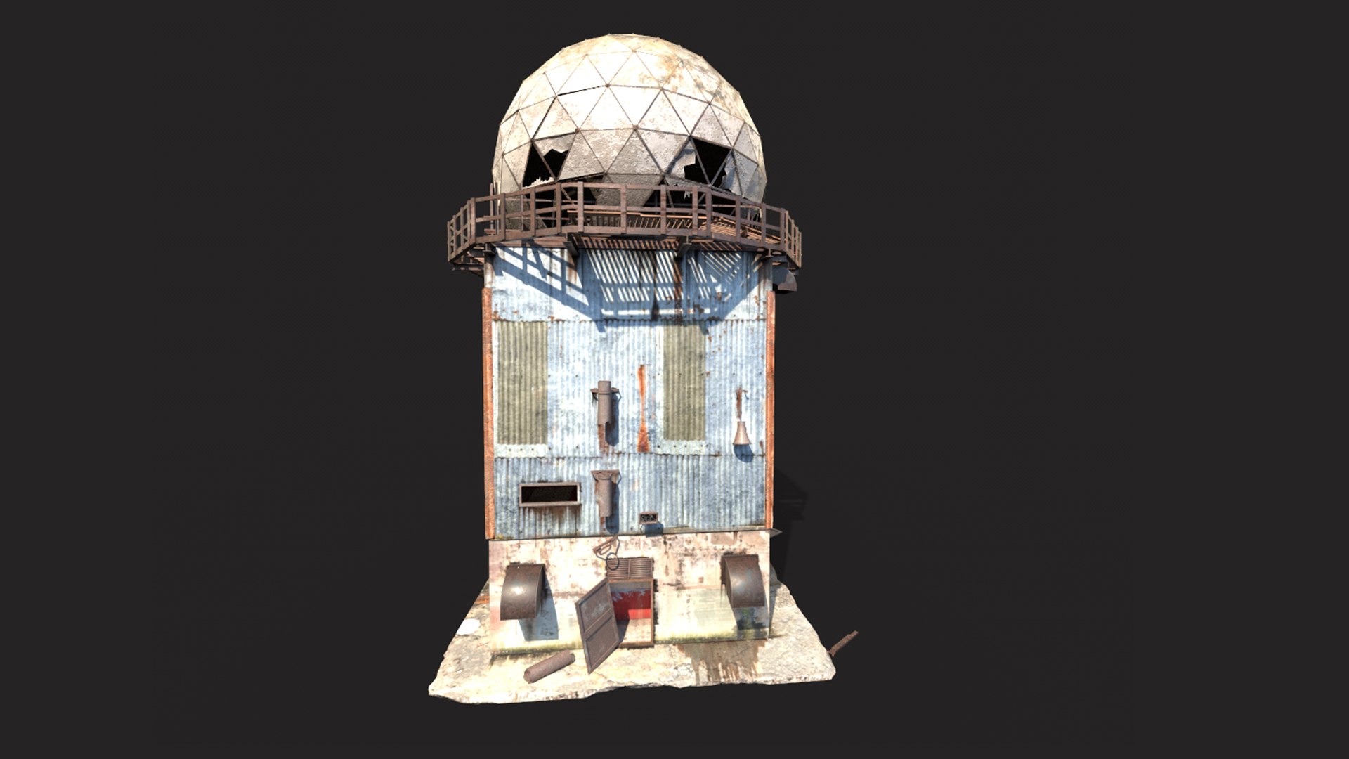 Abandoned Radar Building 3D model https://p.turbosquid.com/ts-thumb/Oq/GUtZsI/RV/r3/jpg/1692689793/1920x1080/fit_q87/d79c4e74e34b815253950bb6e5bf00ae96559db0/r3.jpg