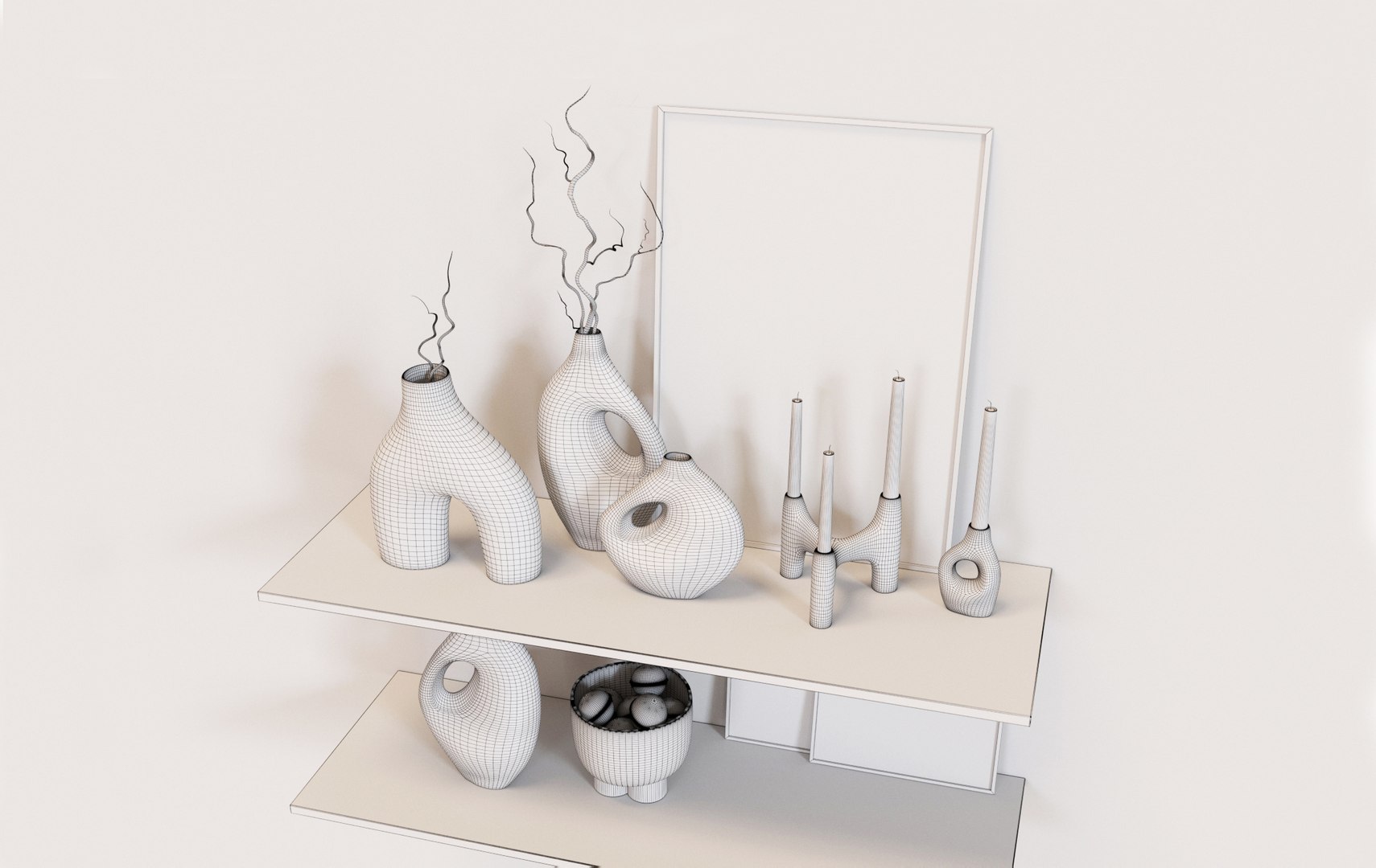 3D Model Decor Set Vase HM - TurboSquid 1815543