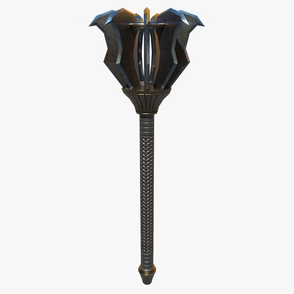 3D Game Ready Low Poly Fantasy Mace model