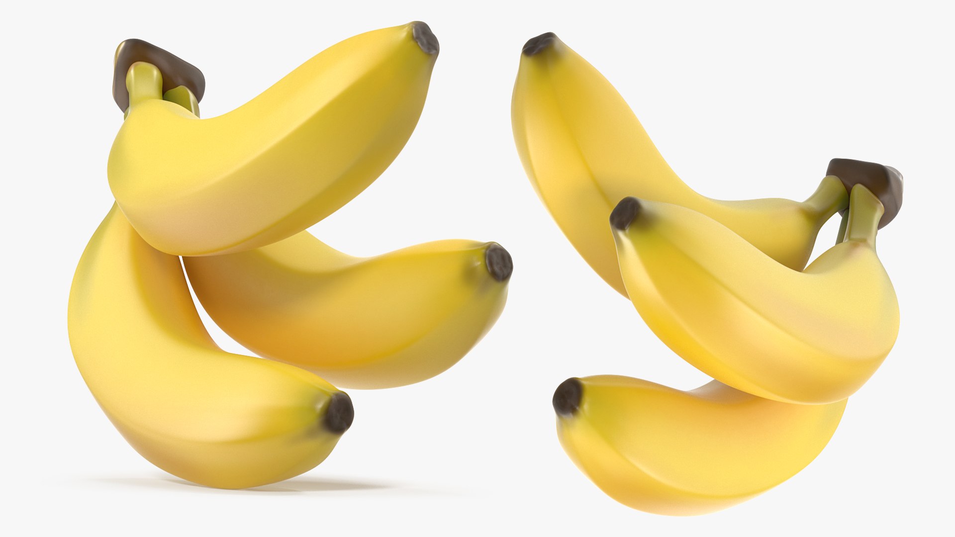 Branch of Ripe Yellow Bananas 3D model preview