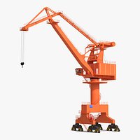 Level Luffing Port Crane Orange