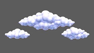 3D Clouds cartoon V03