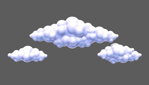 3D Clouds cartoon V03