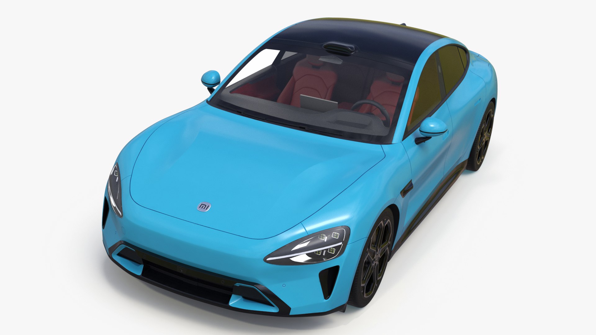 Electric Car Xiaomi SU7 EV Car 2023 Aqua Blue 3D model preview