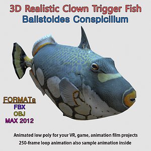 clown trigger fish rigged max