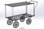 3D KITCHEN SERVICE FOOD UTILITY ROLLING TWO TIER RACK TROLLEY CART