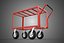 3D KITCHEN SERVICE FOOD UTILITY ROLLING TWO TIER RACK TROLLEY CART